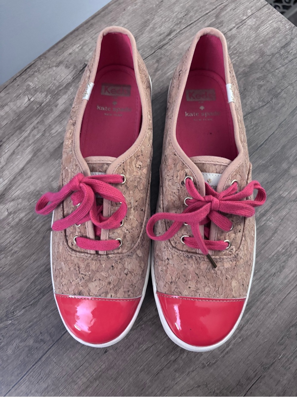 Keds Cork Sneakers with Pink Accents